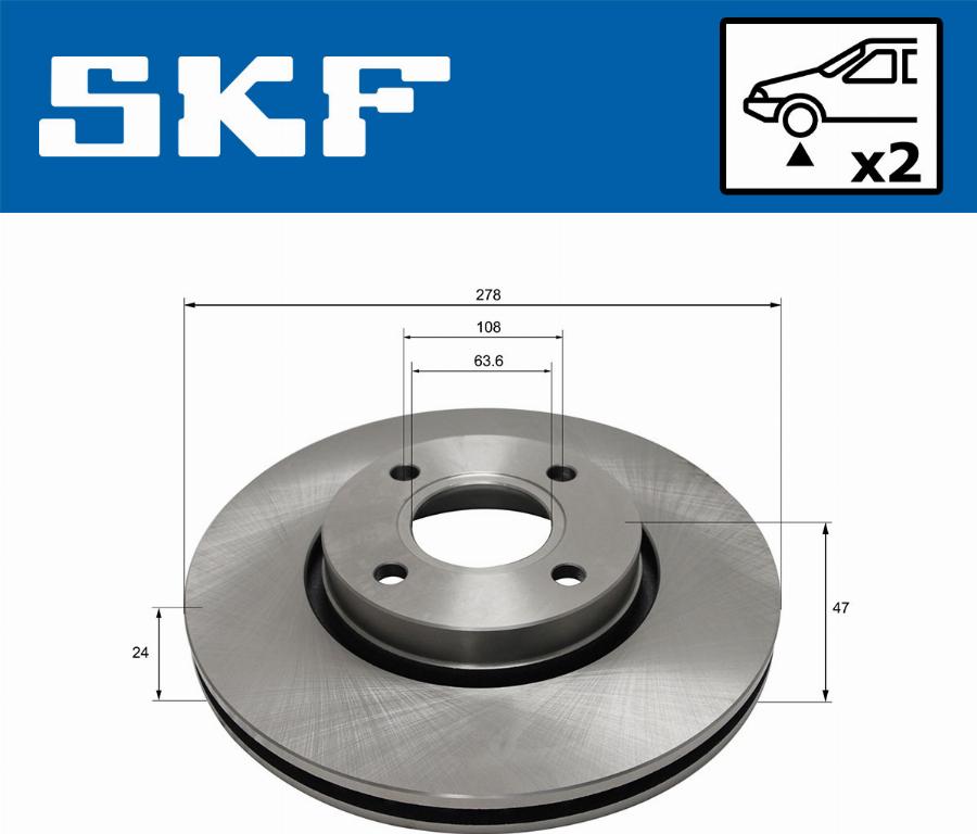 SKF VKBD 81000 V2 - Тормозной диск autodnr.net