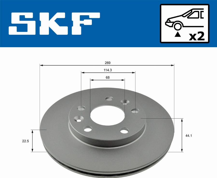 SKF VKBD 81052 V2 - Гальмівний диск autocars.com.ua