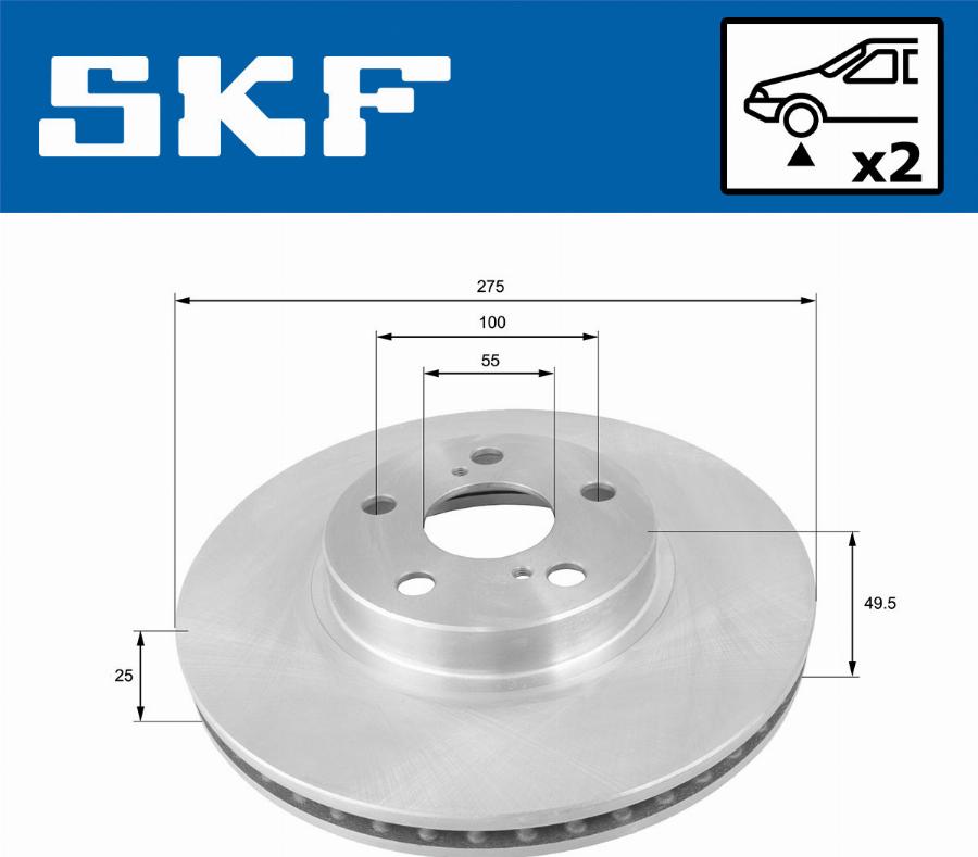 SKF VKBD 81081 V2 - Гальмівний диск autocars.com.ua