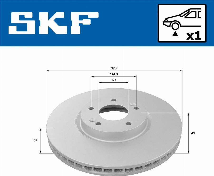 SKF VKBD 81092 V1 - Гальмівний диск autocars.com.ua