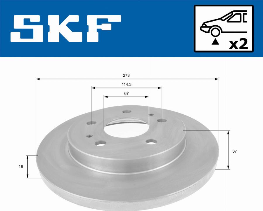 SKF VKBD 81168 S2 - Гальмівний диск autocars.com.ua