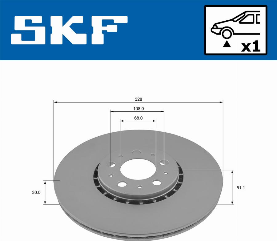 SKF VKBD 81329 V1 - Тормозной диск autodnr.net