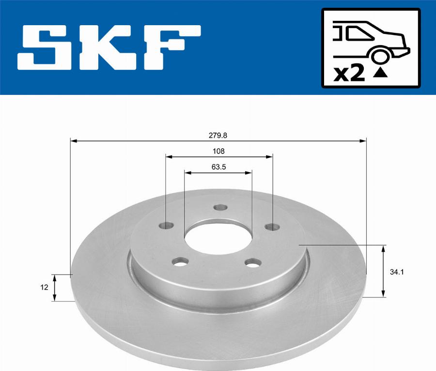 SKF VKBD 90026 S2 - Тормозной диск avtokuzovplus.com.ua