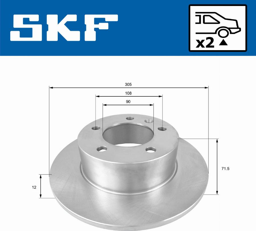 SKF VKBD 90048 S2 - Гальмівний диск autocars.com.ua