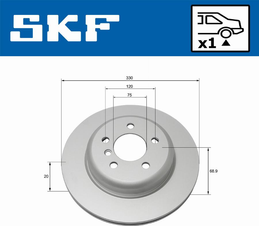 SKF VKBD 90102 V1 - Тормозной диск avtokuzovplus.com.ua