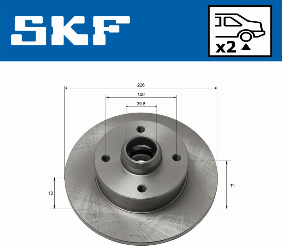 SKF VKBD 90105 S2 - Гальмівний диск autocars.com.ua