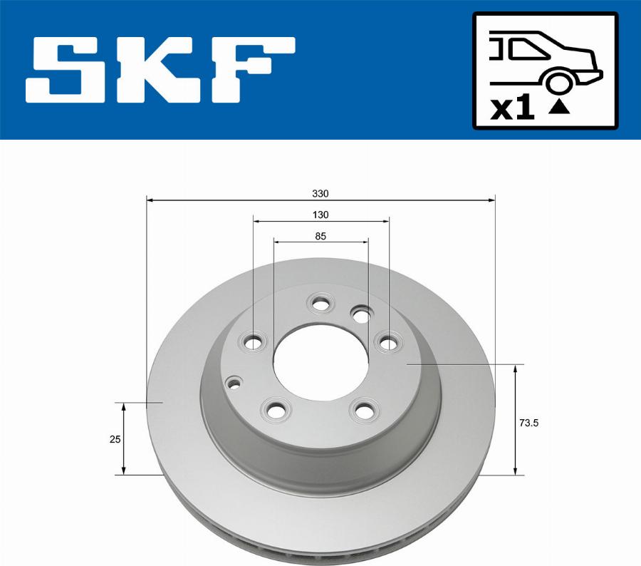 SKF VKBD 90136 V1 - Гальмівний диск autocars.com.ua