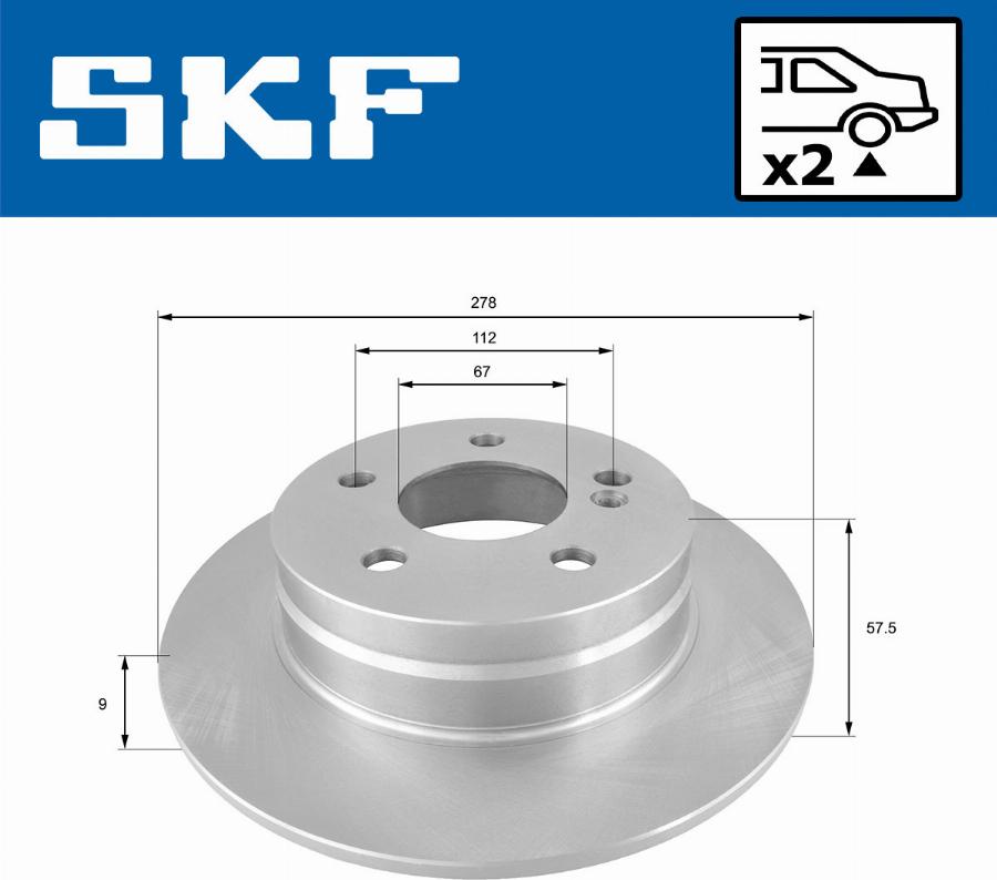 SKF VKBD 90145 S2 - Тормозной диск avtokuzovplus.com.ua