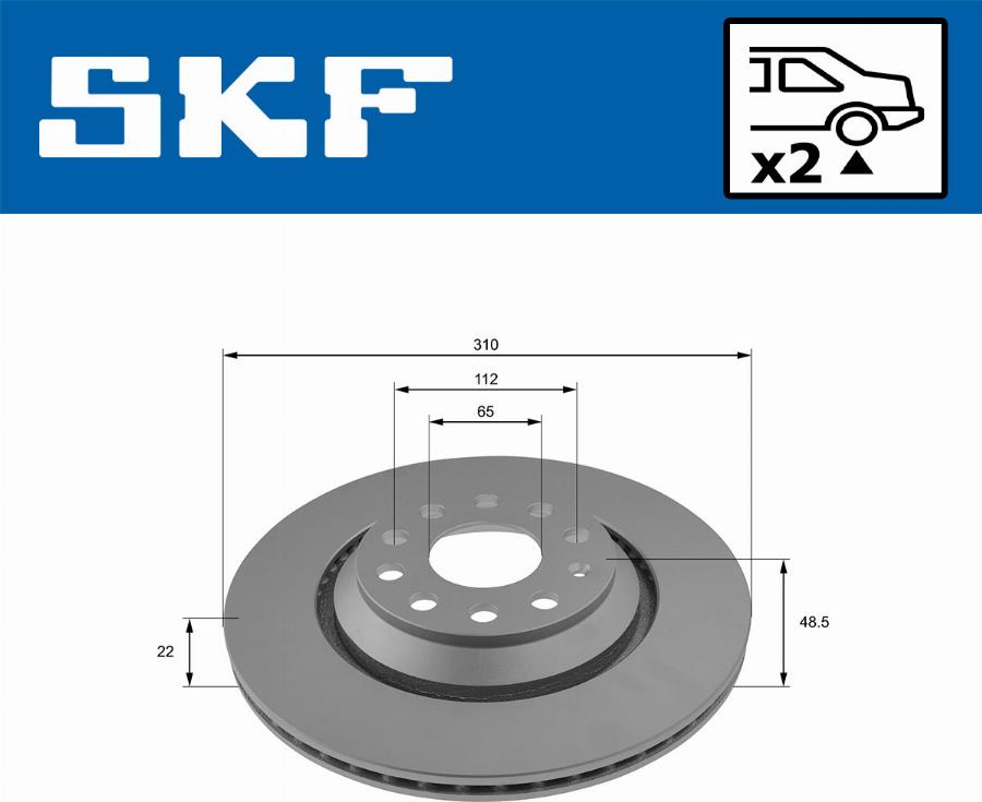 SKF VKBD 90161 V2 - Гальмівний диск autocars.com.ua