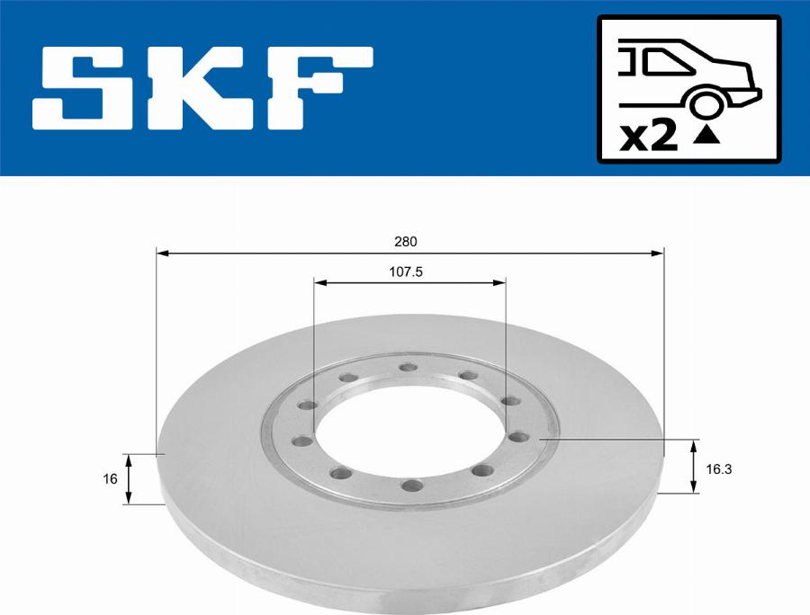 SKF VKBD 90207 S2 - Гальмівний диск autocars.com.ua