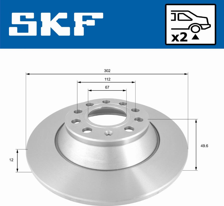 SKF VKBD 90209 S2 - Гальмівний диск autocars.com.ua