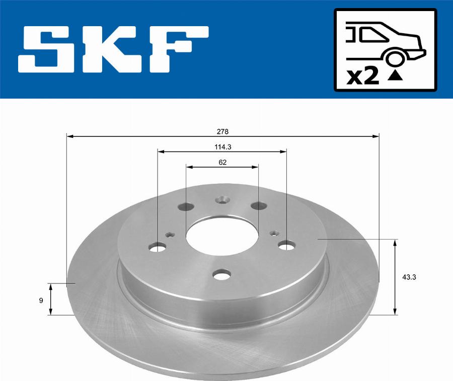 SKF VKBD 90214 S2 - Гальмівний диск autocars.com.ua