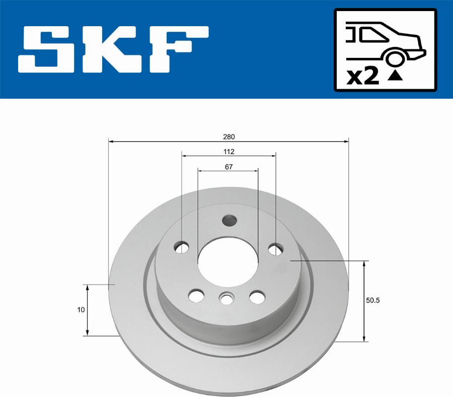 SKF VKBD 90224 S2 - Гальмівний диск autocars.com.ua