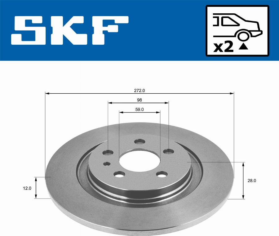 SKF VKBD 90247 S2 - Гальмівний диск autocars.com.ua