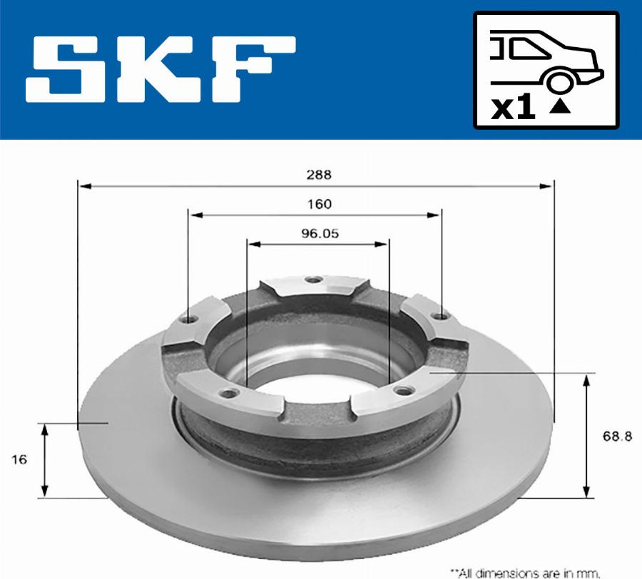 SKF VKBD 90258 S1 - Тормозной диск avtokuzovplus.com.ua