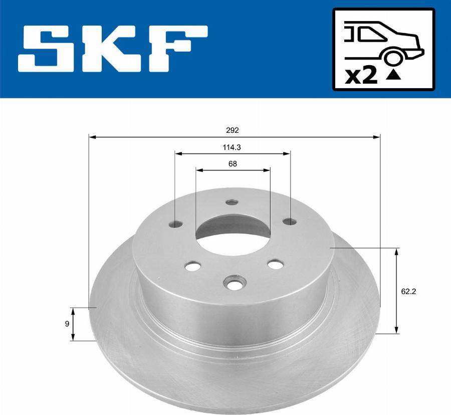 SKF VKBD 90263 S2 - Гальмівний диск autocars.com.ua