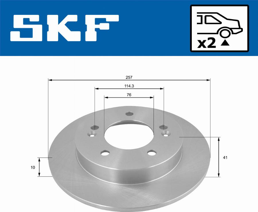 SKF VKBD 90310 S2 - Гальмівний диск autocars.com.ua