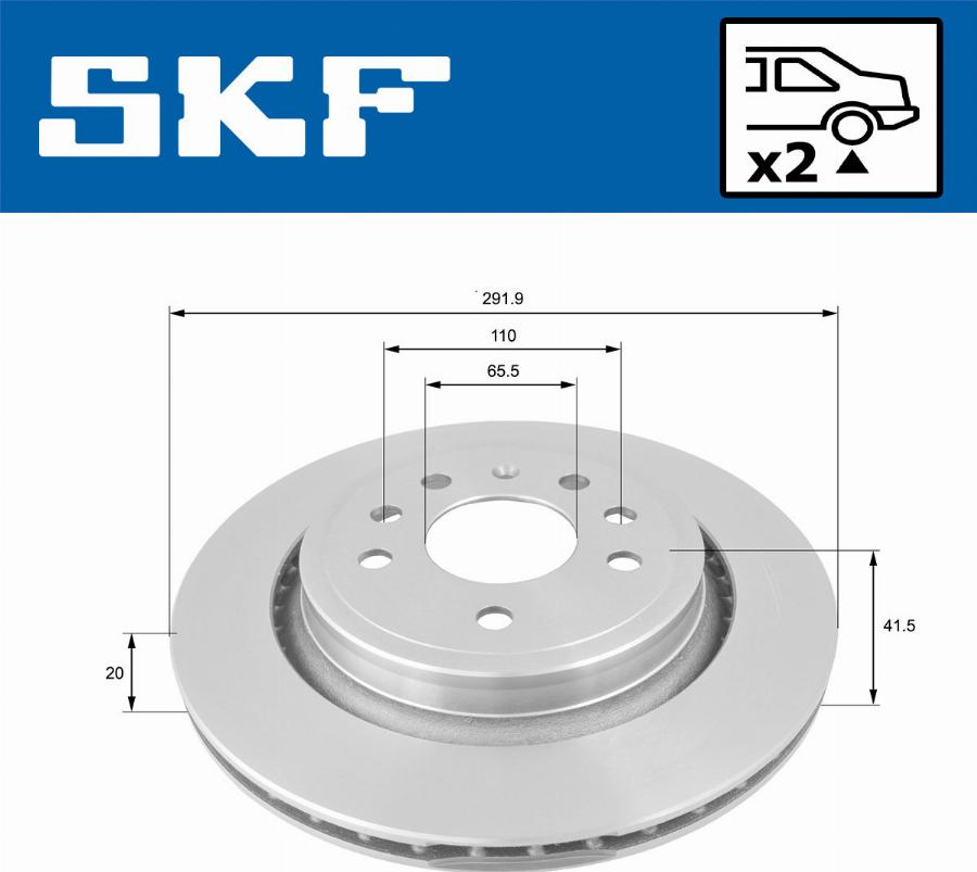 SKF VKBD 90370 V2 - Тормозной диск autodnr.net