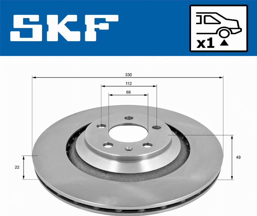 SKF VKBD 90371 V1 - Тормозной диск avtokuzovplus.com.ua