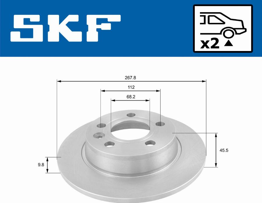 SKF VKBD 90378 S2 - Гальмівний диск autocars.com.ua