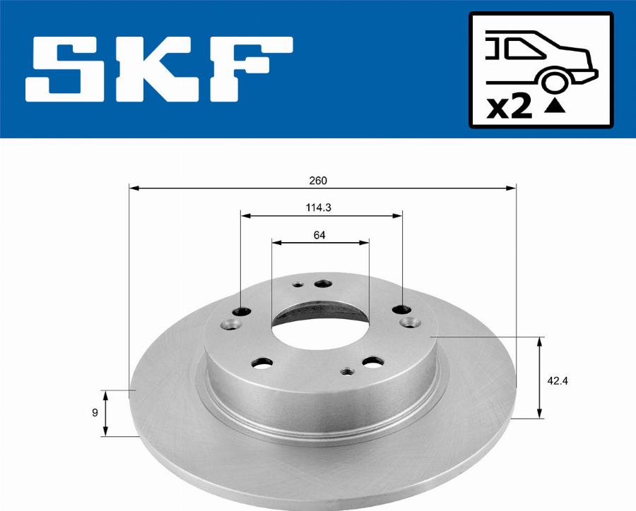 SKF VKBD 90421 S2 - Гальмівний диск autocars.com.ua