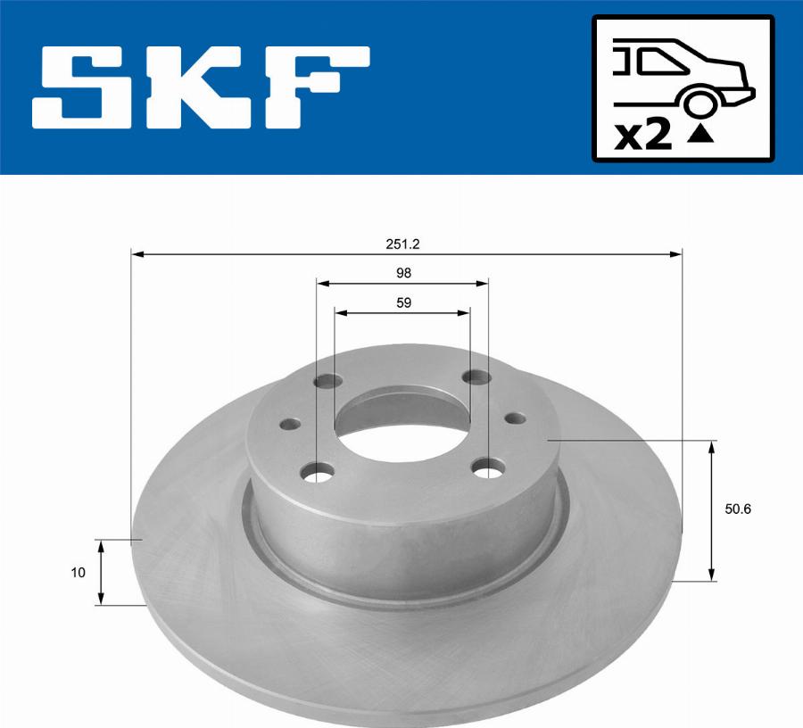 SKF VKBD 90438 S2 - Гальмівний диск autocars.com.ua