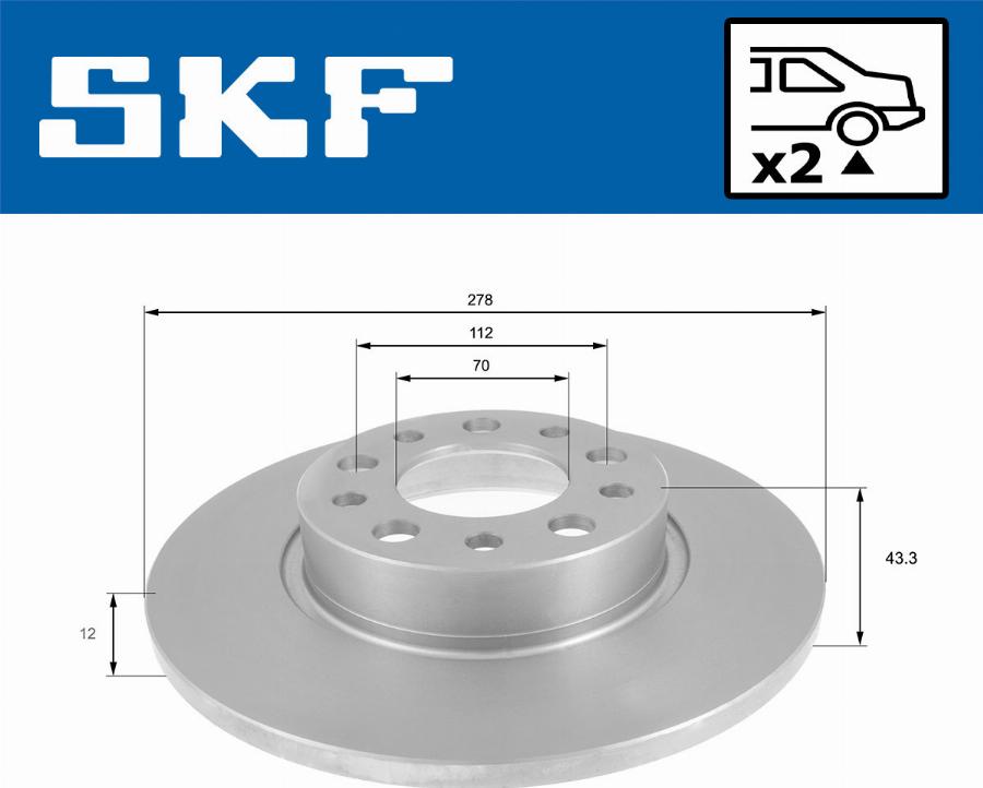 SKF VKBD 90505 S2 - Гальмівний диск autocars.com.ua