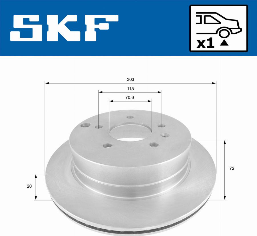 SKF VKBD 90571 V1 - Гальмівний диск autocars.com.ua