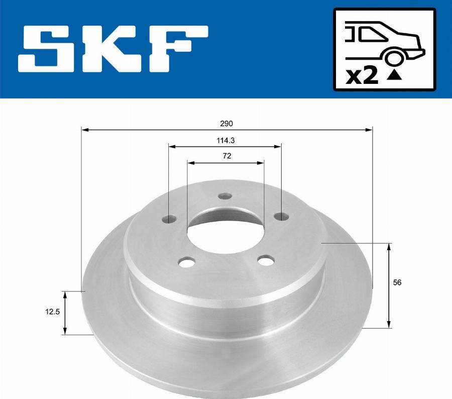 SKF VKBD 90666 S2 - Гальмівний диск autocars.com.ua