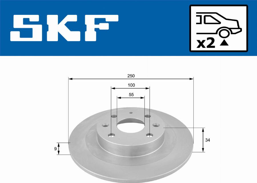 SKF VKBD 90705 S2 - Тормозной диск autodnr.net