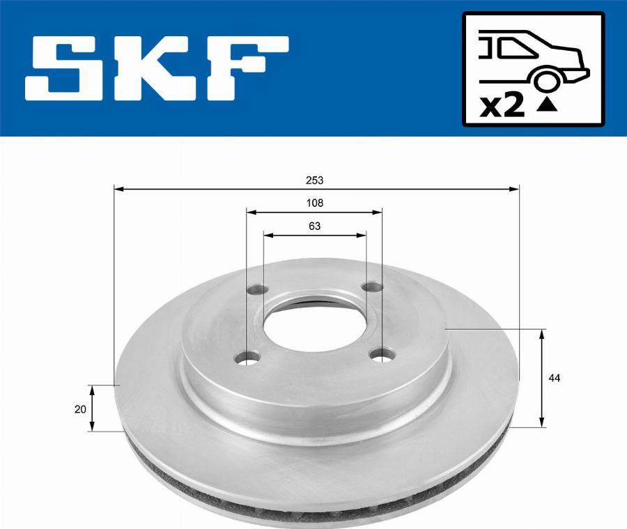 SKF VKBD 90847 V2 - Тормозной диск avtokuzovplus.com.ua