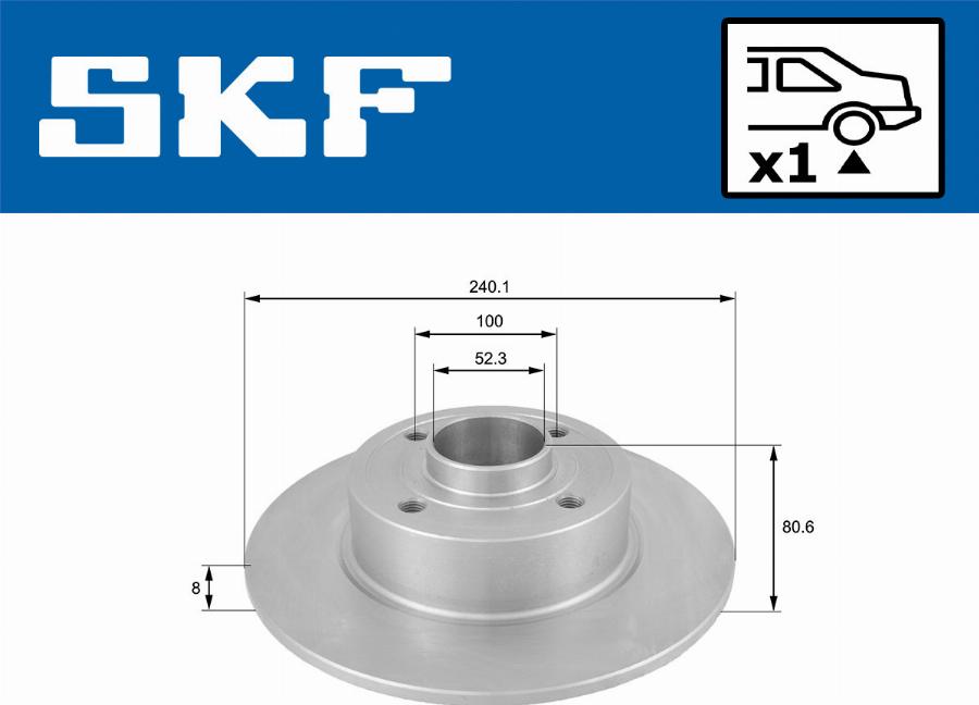 SKF VKBD 91074 S1 - Гальмівний диск autocars.com.ua