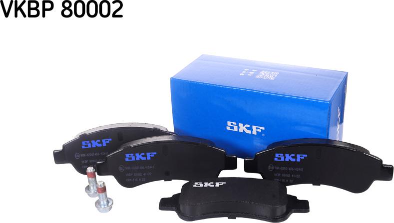 SKF VKBP 80002 - Тормозные колодки, дисковые, комплект autodnr.net