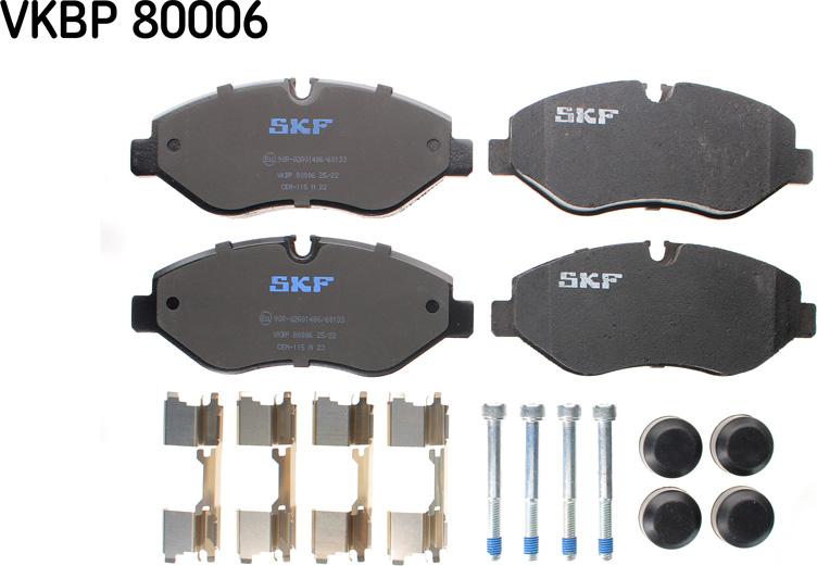 SKF VKBP 80006 - Тормозные колодки, дисковые, комплект autodnr.net