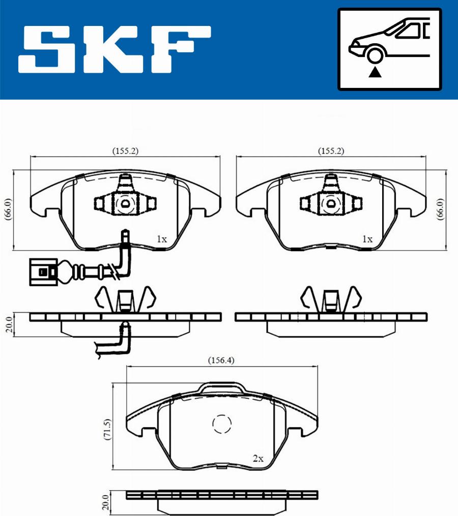 SKF VKBP 80007 E - Гальмівні колодки, дискові гальма autocars.com.ua