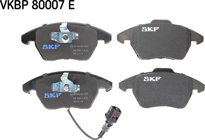 SKF VKBP 80007 E - Тормозные колодки, дисковые, комплект avtokuzovplus.com.ua