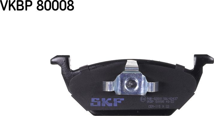 SKF VKBP 80008 - Тормозные колодки, дисковые, комплект avtokuzovplus.com.ua