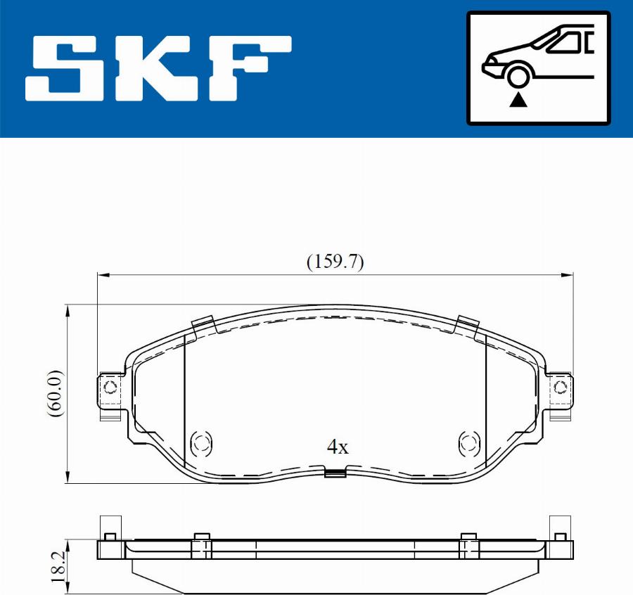 SKF VKBP 80012 - Гальмівні колодки, дискові гальма autocars.com.ua