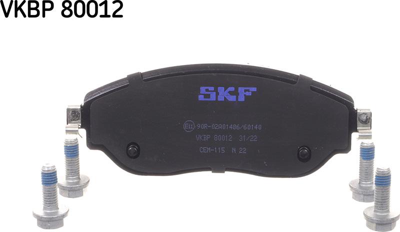 SKF VKBP 80012 - Гальмівні колодки, дискові гальма autocars.com.ua