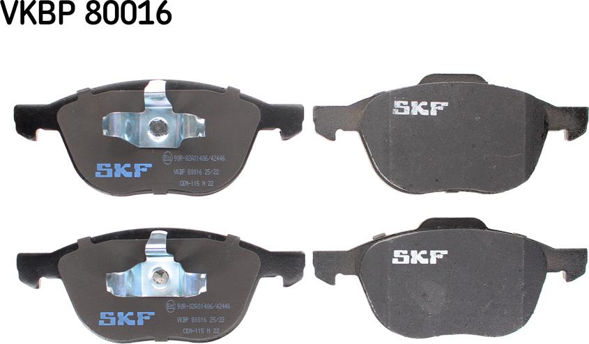SKF VKBP 80016 - Тормозные колодки, дисковые, комплект autodnr.net