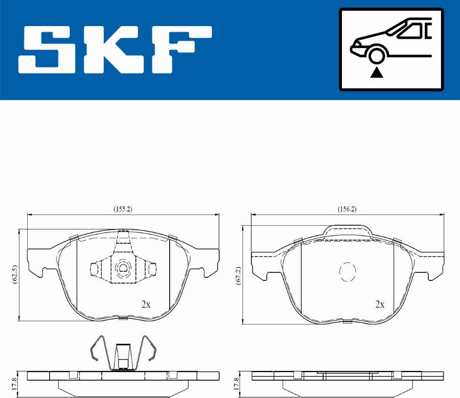 SKF VKBP 80016 - Тормозные колодки, дисковые, комплект autodnr.net