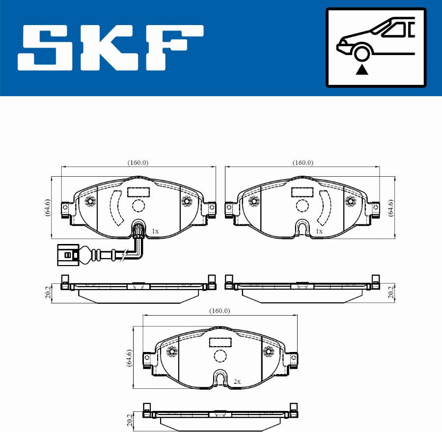 SKF VKBP 80018 E - Тормозные колодки, дисковые, комплект avtokuzovplus.com.ua