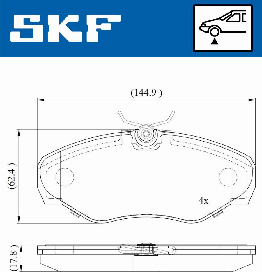 SKF VKBP 80034 - Тормозные колодки, дисковые, комплект avtokuzovplus.com.ua