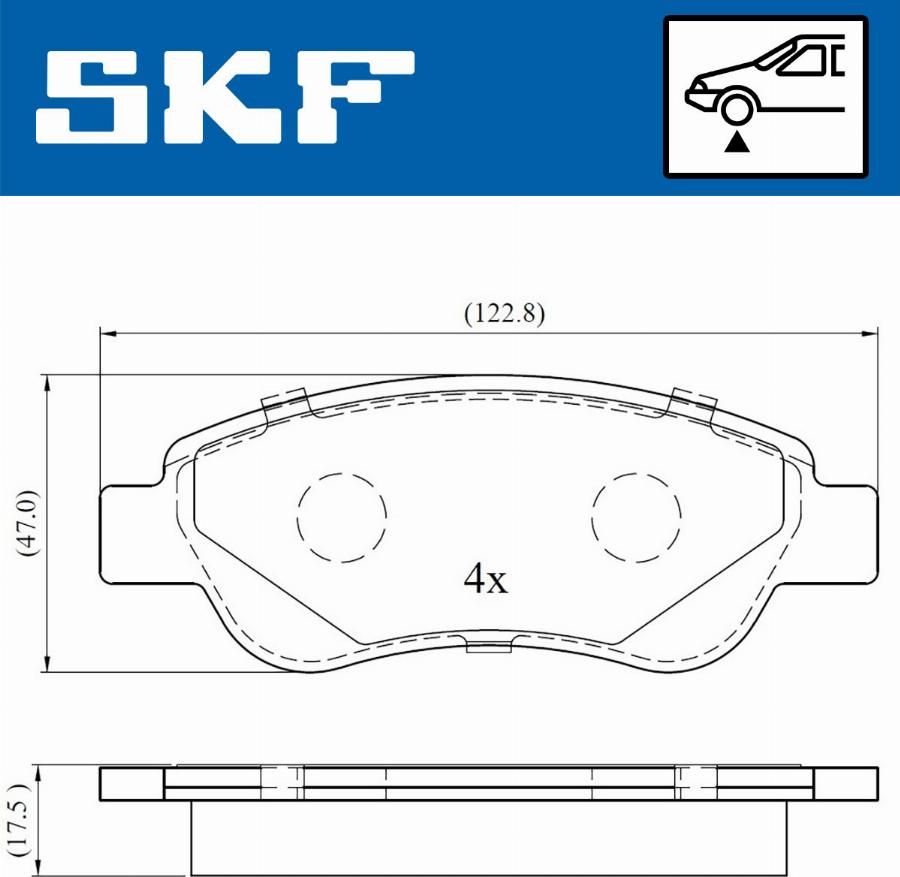 SKF VKBP 80037 - Гальмівні колодки, дискові гальма autocars.com.ua