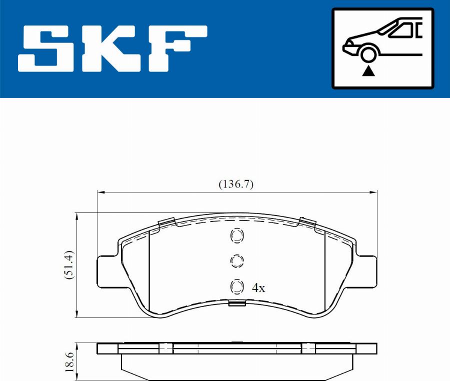 SKF VKBP 80040 - Гальмівні колодки, дискові гальма autocars.com.ua