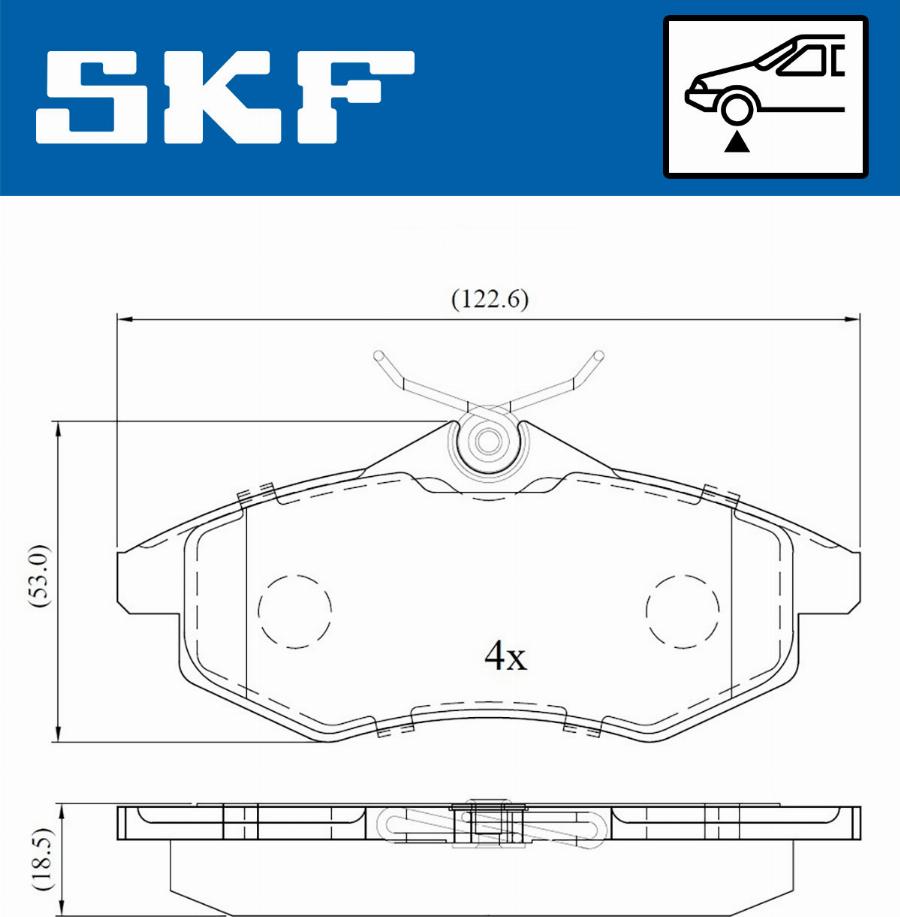 SKF VKBP 80041 - Гальмівні колодки, дискові гальма autocars.com.ua