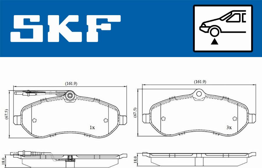 SKF VKBP 80048 E - Гальмівні колодки, дискові гальма autocars.com.ua