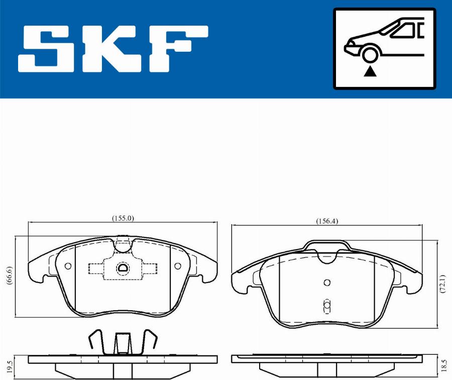 SKF VKBP 80049 - Гальмівні колодки, дискові гальма autocars.com.ua