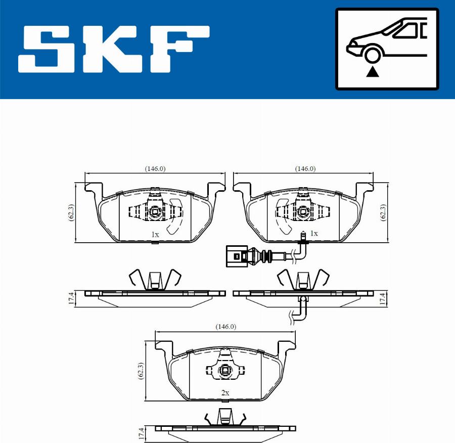 SKF VKBP 80055 E - Тормозные колодки, дисковые, комплект avtokuzovplus.com.ua