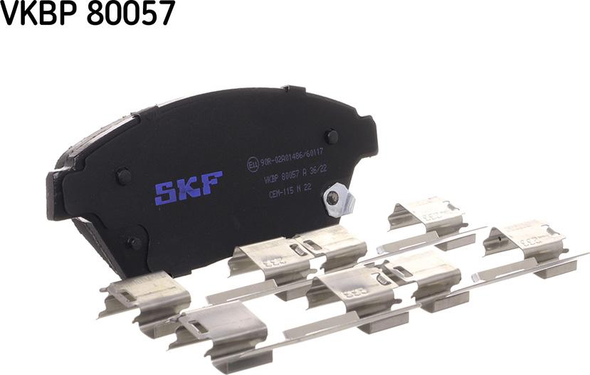 SKF VKBP 80057 A - Тормозные колодки, дисковые, комплект autodnr.net